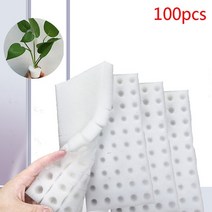 식물재배기 100pcs 묘목 스폰지 흙이없는 수경 야채 보육 냄비 꽃 종자 문화 근거없는 재배 시스템 종자 트레이, 없음