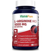 NusaPure L-Arginine 누사퓨어 엘 아르기닌 1000mg 200베지캡슐