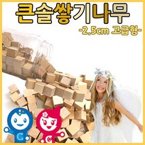 (큰솔교육)큰솔2.5cm쌓기나무100pcs(미송)+케이스 큰솔정육면체 소마큐브 카프라 펜토미노 가베