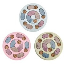 강아지자율배식 자동 간식기 고양이정수기 개 퍼즐 장난감 느린 피더 대화 형 증가 강아지 음식 디스펜서 천천히 먹는 논슬립 그릇 애완 동물 고양이 훈련 게임, Round 1pc+Blue