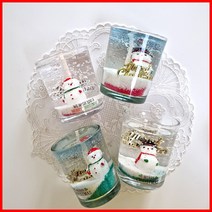 (5온즈 4개만들기) 겨울눈사람-크리스마스 양초 젤캔들 키트 만들기(150ml/4), 유칼립투스, 레드