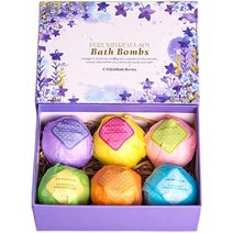 배쓰밤 선물 세트 - 울트라 버블 XXL 거품(6 x 116.2g(4온스)) 천연 사해 소금 코코아 및 시어 에센셜 오일 그녀/그 아내 여자 친구 여성 어린이를 위한