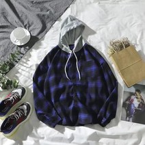 오르난 아우터 체크무늬 후드 긴팔 가디건 TZ696