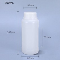 검정 HDPE 플라스틱 병 100ML-1000ML 유나이티드 과학 용품 PTFE 레이어 신소재 화학 원형 리필 용기, 300ml transparent