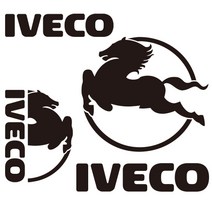 마이웨이카 이베코 스티커 화물차 트럭 트레일러 버스 튜닝 IVECO 로고, 로고5 (우측), 검정색, 1개