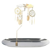 회전하는 회전하는 Tealight 양초 금속 차 빛 홀더 생일 선물, 찢어진 조각