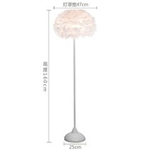 북유럽 침실 깃털 스탠드 패션 장식 램프 포근한 인스 소녀망 헤드 마운트, C