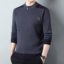 남자 가을/겨울 지퍼 니트 스웨터 남자 2022 년 한국 컬러 블록 비즈니스 레저 패션 남성 백킹 셔츠 a