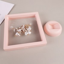 상자 목걸이 반지 귀걸이 선물 팔찌 케이스 종이 가방 정리함 디스플레이 포장 보관 보석함 돌반지함 3 개 크기 산화 방지 PE 필름 보석 함 전시 투명한 Ins 작풍 휴대용 저장, [01] 7X7, [03] pink, 01 7X7