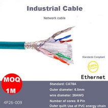 전선 꼬임기 트위스트 8코어 26AWG 산업용 이더넷 와이어 CAT6A 차폐 핀 트위스트 페어 PUR/PVC 높은 유연, 한개옵션1, 03 towline