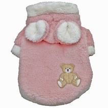 별이네 양털똑딱이후드 강아지옷 애견의류 겨울옷, 핑크