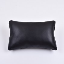 룽고가죽 천연소가죽쿠션 쇼파 의자 자동차 등받이 다용도베개M / 카페 바버샵 미용실 병원 펜션 단체주문제작가능, 블랙
