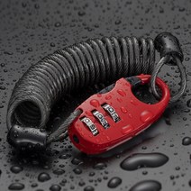 다용도 미니 자물쇠 스프링 케이블 자전거 도난 방지, 레드