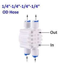 가든/정원 1pc 1/4 quot3/8OD 튜브 감압 레귤레이터 밸브 2/4 웨이 유량 제어 퀵 피팅 스위치 정수기, [08] as picture