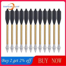 서바이벌 페인트볼 1224 PCS 양궁 알루미늄 석궁 화살 625 quot강철 끝, 12 pcs gold