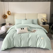 100% 품질 면 이불 커버 단색 엑스트라 킹 세트 부드럽고 편안한 침구 베개 케이스 별도 구매