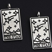 15pcs 혼합 실버 도금 마녀 점 타로 카드 문 태양 세계 펜 던 트 DIY 매력 팔찌 목걸이 쥬얼리 공예 만들기, 04 빨간