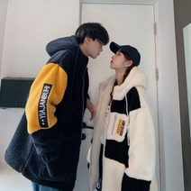 더파라조 양털점퍼 남여공용 커플룩 비숑후리스점퍼 후드집업 뽀글이자켓