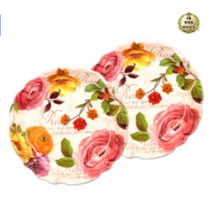라이브잇 Xier Flower Trays 멜라민 원형 레이스쟁반 1p, 28개, 장미