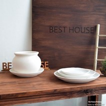 고강도 순백색 접시형 화분받침 반려식물 베란다정원 초록이 아파트가드닝 플랜테리어