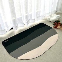 디포아 빨아쓰는 규조토 발매트 3세대 주방 욕실 매트, 반달형 - 차콜