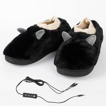 usb손난로 충전식 충전식핫팩 USB 발 따뜻하게 조정 가능한 온도 온수 피트 이동식 및 빨 플러시 귀여운 슬, 09 Black Thermostats_04 42-43