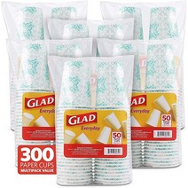 Glad Everyday 아쿠아 빅토리안 디자인의 일회용 종이컵 355ml(12온스) |, Aqua Paper Cups, 12 Ounce - 300 Count