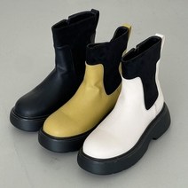 브이와이 VY 여자 청키통굽 둥근코워커 플랫폼 앵클부츠