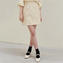 얀써틴 얀써틴 MINIMAL LEATHER SKIRT_CREAM (8198927)