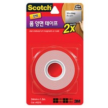 3M 스카치 강력 폼양면테이프 3215 24mm x 1.5m, 3120C (12x2) 강력투명폼