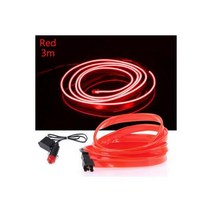 EL 와이어 자동차 LED 스트립 조명 네온 장식 조명 Lada Granta Vaz K Priora Niva Samara 2 2110 Largus 2109 2107 2106, Red-3m