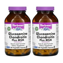 블루보넷 Bluebonnet 글루코사민 콘드로이친 플러스 MSM식이유황 180정 2개세트 Glucosamine Chondroitin Plus MSM, 1개, 기본
