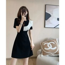 Taobei 여름 슬림 원피스 미디엄 롱 미니 블랙 스커트