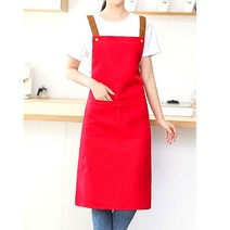 이홈앤고 길이조절 방수 앞치마, 레드, 1개