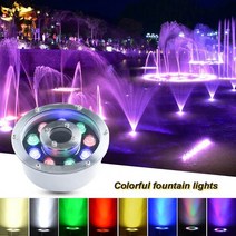 어항led등 수중등 수조등 LED 분수 램프 12V 24V 라운드 수중 조명 RGB 연못 잠수정 야외 IP68 다채로운, 6W, 7.RGB with Remote - 6W