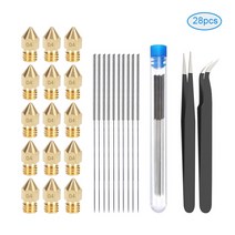 CR10 MK8 노즐 키트 DIY Esd-15/12 족집게 0.4mm 스테인레스 스틸 바늘 3D 프린터 도구, CHINA, 28pcs cleaning kit, 02 28pcs cleaning kit