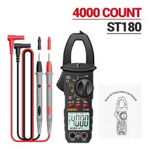 후크메타 디지털클램프 누설전류계 메거 aneng st180 digital clamp meter 4000 counts ac current multimeter 전압 테스터 car, 검정