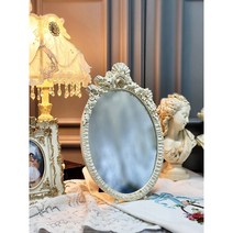 쉐비블랑체 프렌치 앤틱 몰딩 프레임 화장대 거울, 화이트