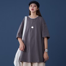 여름반팔티 2023 중성풍 빅사이즈 솔리드 무지 라운드넥 색 t셔츠 S5XHT21000P15 4994563078