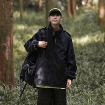 ANYOU 바람막이 야간 반사광 윈드브레이커 아웃도어 경량 자켓 등산 골프 캠핑 방풍 방수 오염방지 바람막이