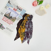 오리엔탈 패턴 스카프 곱창머리끈 3color