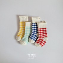 도레미 깅엄체크양말
