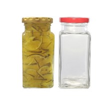 [유리병] 허브사각300 1개 300ml, 흰색마개