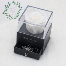 프리츠한센 이케바나 도자기 화병 항아리 독특한 유리 돔 장미와 조명 아름다운 야수 보존된 장미 발렌타인데이 선물, [20] white