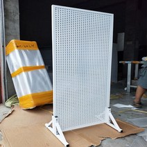 다용도 철제 타공판 파티션 매장 원룸 가벽 인테리어 무타공 수납, 60x40x120 화이트