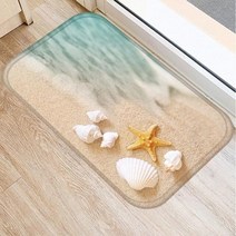 야자 매트 발 바다 Doormat 오션 비치 불가사리 패턴 안티슬립 카펫 도어 야외 Kithchen 거실 바닥 러그, 400mmX600mm, 8