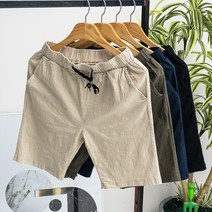 남자 린넨 반바지 스판 밴딩 빅사이즈 여름 5부 팬츠