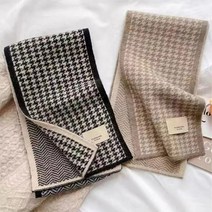 캐시미어 머플러 롱 하운드체크