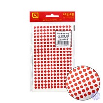 원형스티커 지름5MM 7매 적색 다이어리스티커 팬시용품 원형스티커 문구도매