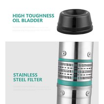 심정용 수중 펌프 깊은 우물물 펌프 잠 하이 헤드 가정용 370W 220V 삼상 23m ³/h, 한개옵션0